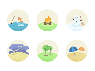 Outdoorsy Icons flat icon illustration outdoors
