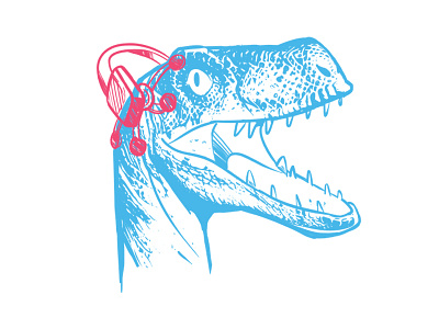 Dinosaur EEG cartoon dinosaur eeg illustration science velociraptor