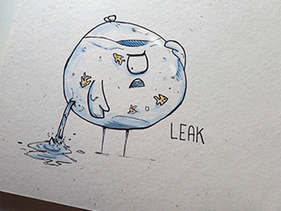 Monster Homonym: Leak 100 day project illustration miner monster pen sketch