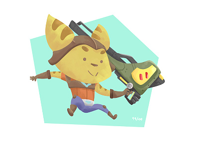 Ratchet 100 day project illustration ratchet and clank videogames