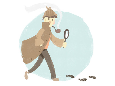 Sherlock detective digital painting illustration sherlock