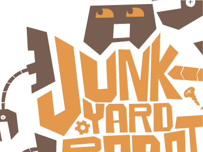 Junkyard Robot illustration junkyard robot typography