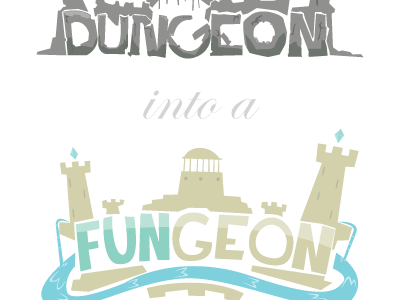 Fungeon dungeon fungeon illustration poster type