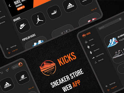 KICKS | Sneaker store Web App | UI Design graphic design ui ux webapp webdesign website