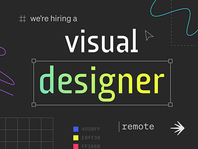 We're Hiring branding design job designer hiring illustration job technology typog typography