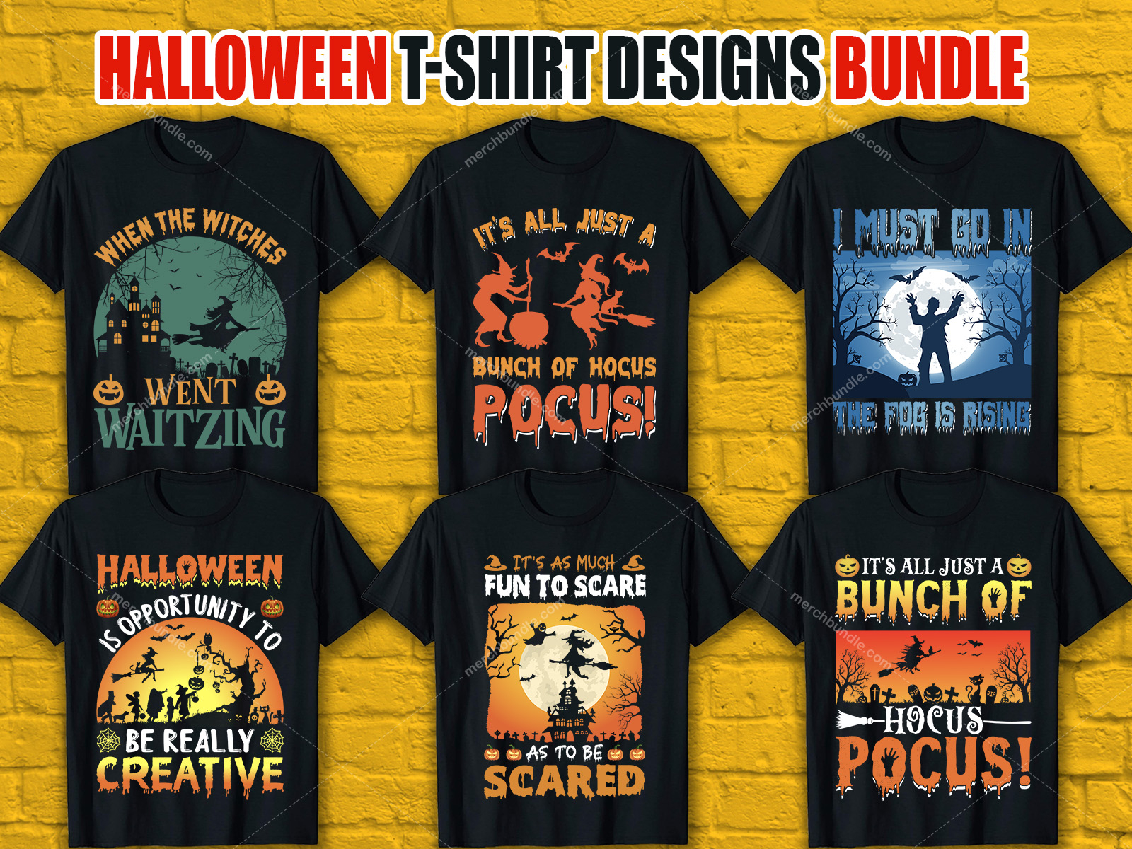 Halloween T-Shirt Design Bundle - Buy t-shirt designs, halloween t
