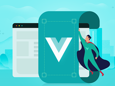 vue code cube illustration