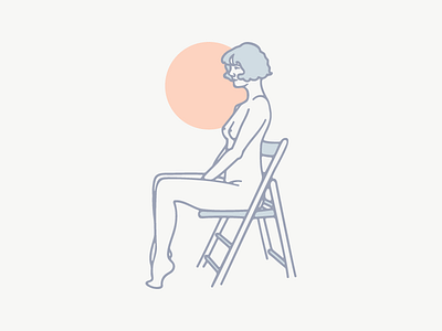 This Caribbean Life caribbean chair female illustration minimal model nude sun tropical woman