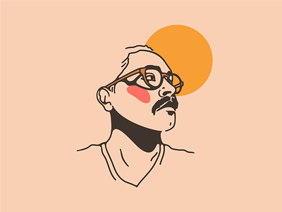Grego glasses illustration man portrait warm