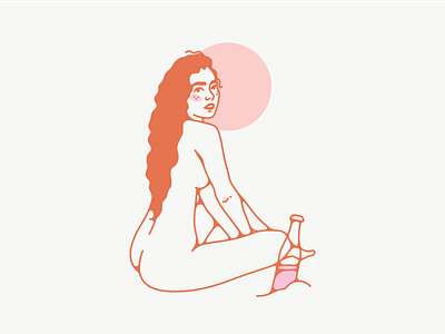 This Caribbean Life bottle caribbean female illustration minimal model nude sun tropical woman