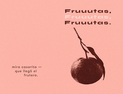 Fruuutas composition design font fruit lyrics mandarin pink pointillism salsa song tangerine typography