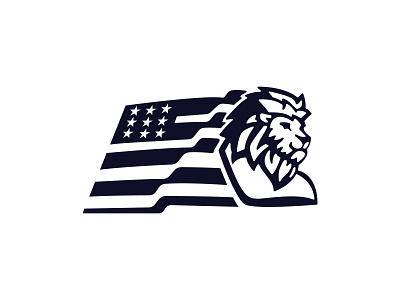 American Flag with a lion Logo concept animal logo brand designer brand designs brand identity brand identity maker branding branding design lion logo logo logo designer logo expert logo folio logo idea logo inspiration logo tipo logo type visual identity