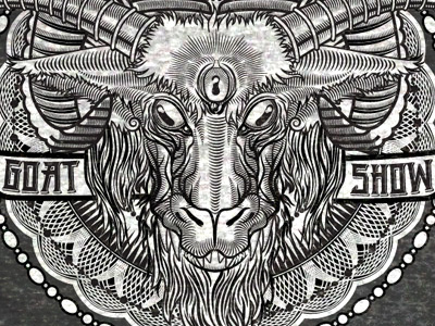 Goat Show 3 eyes 4 horns baphomet goat goat show graphic illustration occult sacred geometry satan supercute tshirt vector