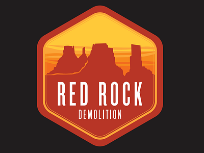Red Rock Demolition logo branding construction demolition destruction front end loaders logo robots screeching steel