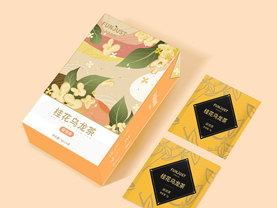 Osmanthus oolong tea Packaging Design box fruit tea illustrations packaging design print tea