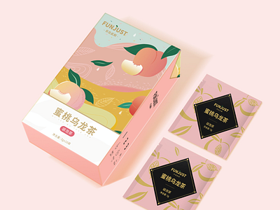 Peach Oolong Tea Packaging Design box fruit tea illustrations packaging design print tea