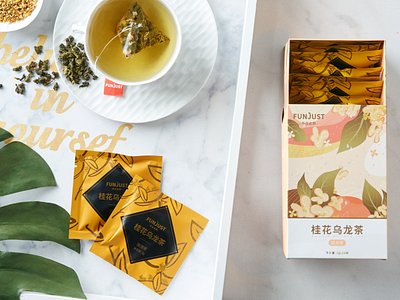Osmanthus oolong tea Packaging Design box display illustrations packaging design shoot tea