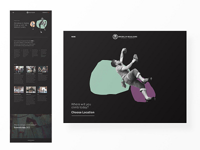 BKB Website action sports branding clean climbing dark theme dark ui editorial layout gym interactive rock climbing sports type typography ui ux web design website