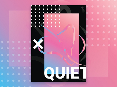 Be Quiet black blue color pink poster quiet