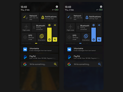 Menu and notifications for a phone design ui ux vector