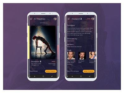 Now Playing App app cards ui insurance mobile movies now playing theatre ui ux