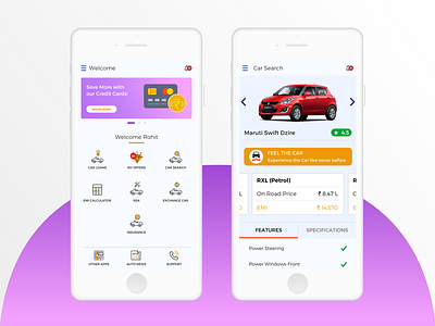 Car Finance App Concept app car finance fintech insurance mobile showcase ui ux