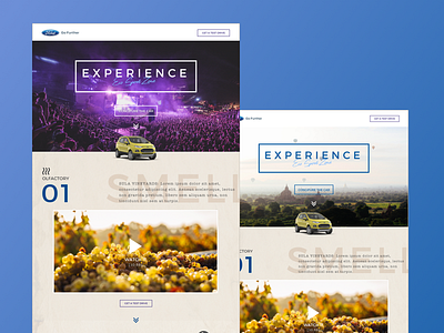 Ford Homepage Concept car experience ford homepage showcase ui ux web