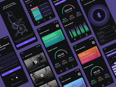 Posture app design iot ui ux wellness