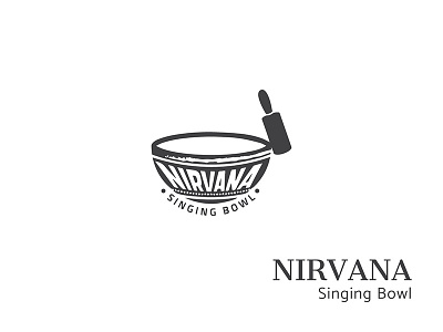 Nirvana Singing Bowl illustrator logo meditation nirvana singing bowl