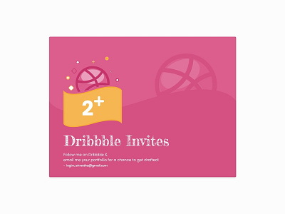 Dribbble Invites adobe xd card chance design designers dribbble dribbblers flat design follow invitation invites two ui user interface
