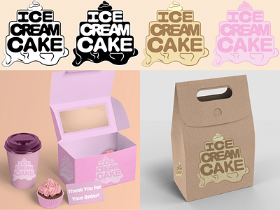 Ice Cream Cake Logo branding design graphic design icon logo logo design marketing mockup packaging product design