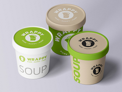 Wrappy soup mockup branding cup packaging soup wrap wrappy