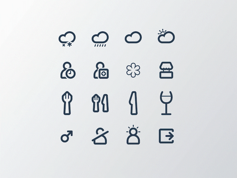 Annoncer icons annoncer branding icons identity design illustration index hospitality systems vector