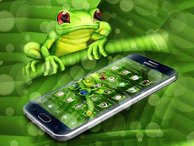 Nature Theme android design frog icons locker nature smartphone tropical