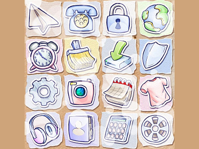 Paper World Icons android concept design icons launcher paper ui