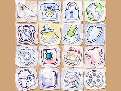 Paper World Icons by Theme Junky on Dribbble