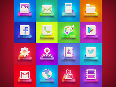Colorful Icons android colorful concept icons launcher set ui
