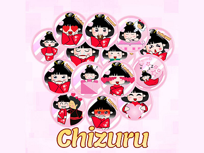 Chizuru Stickers android asian chizuru cute emojis emoticons girl icons messenger pack stickers