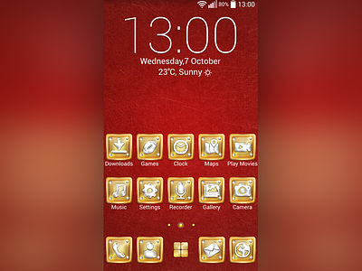 Luxury Theme app concept gold interface launcher luxury red theme