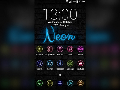 Neon Icons android blue concept icons launcher neon new
