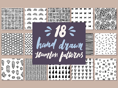 Hand drawn patterns background brush circle decoration geometric graphic design hand drawn line pattern seamless