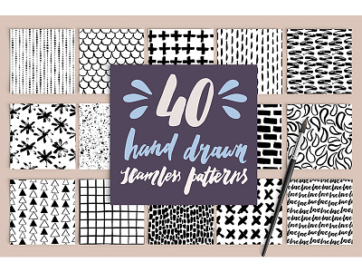 40 hand drawn patterns