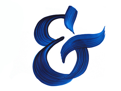Blue Ampersand acrylic brush design graphic hand lettering inspirational lettering paint sketch type typography vector
