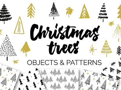 Christmas Trees: Objects And Patterns background children christmas decoration holidays object pattern print seamless shape tree winter