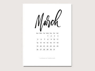 Free printable calendar |  March 2017