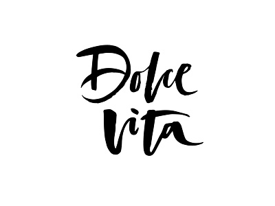 Dolce vita brush custom type editorial hand drawn hand written inspirational lettering logo quote type typography