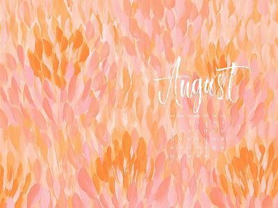 Free Desktop Calendar (August 2017) background brush calendar custom type hand drawn inspirational lettering logo pattern type typography