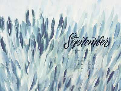 Free Desktop Calendar (September 2017) background brush calendar custom type hand drawn inspirational lettering logo pattern type typography