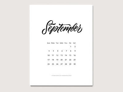 Free Printable Calendar (September 2017)