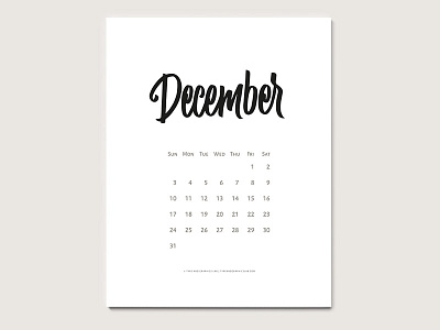 Free Printable Calendar (December 2017)